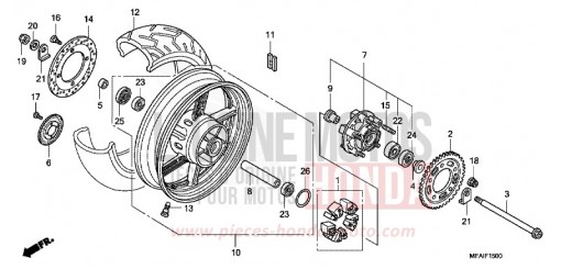 ROUE ARRIERE CBF1000A8 de 2008